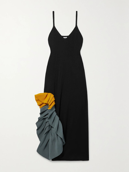  Loewe   Convertible Ruffled Wool Midi Dress   Black 