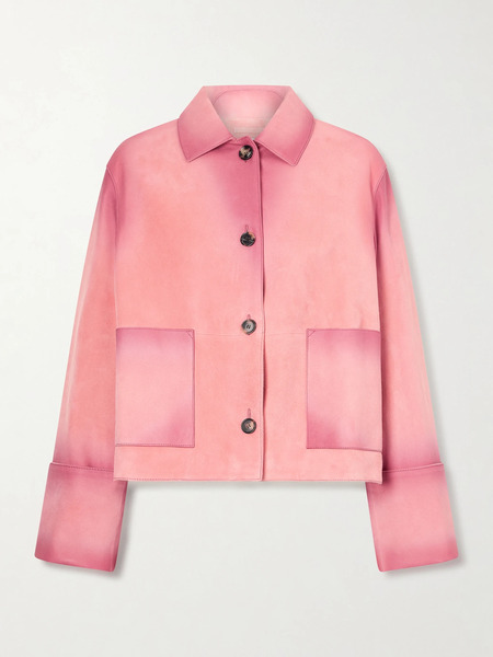  Loewe   Distressed Suede Jacket   Pink 