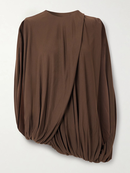  Loewe   Draped Jersey Blouse   Brown 