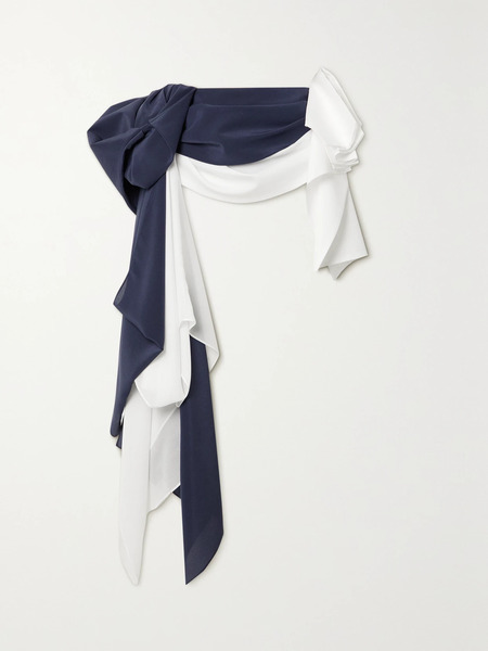  Loewe   Draped Silk Waist Belt   Navy 