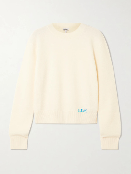  Loewe   Embroidered Wool Sweater   Ecru 