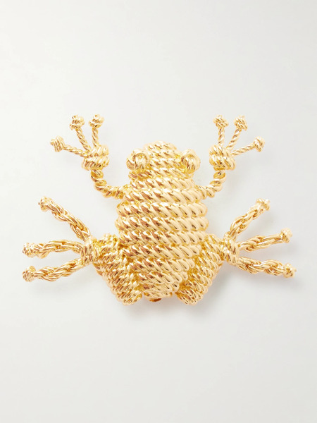 Loewe   Frog Gold Tone Brooch   One Size 