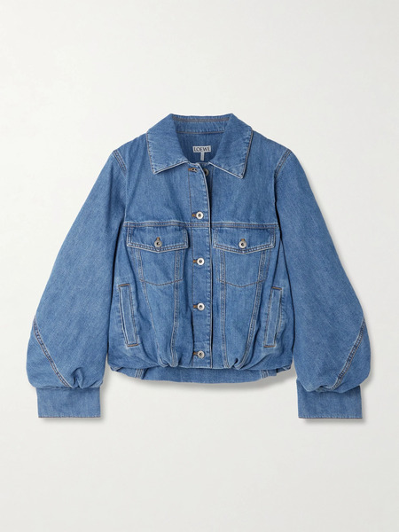  Loewe   Gathered Denim Jacket   Mid Denim 