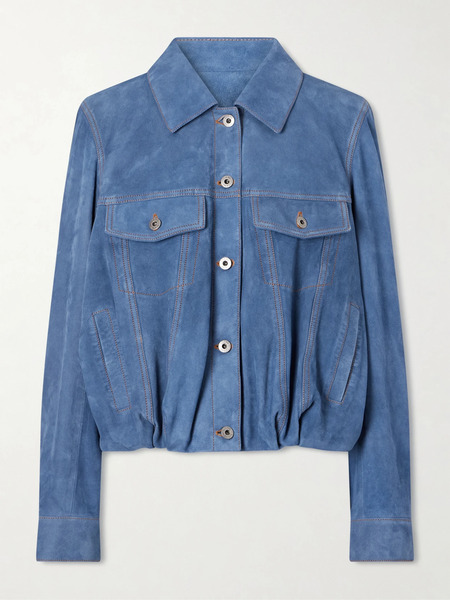 Loewe   Gathered Suede Jacket   Blue 