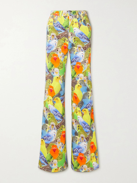  Loewe   High Rise Printed Flared Jeans   Orange 