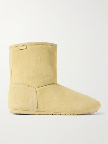  Loewe   Lago Shearling Lined Suede Ankle Boots   Neutral 