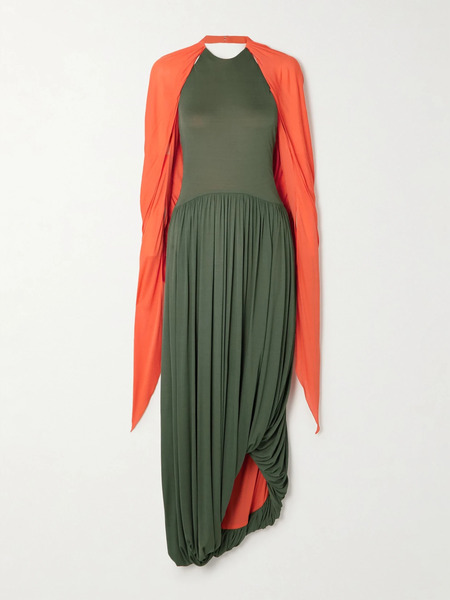  Loewe   Open Back Draped Crepe Maxi Dress   Green 
