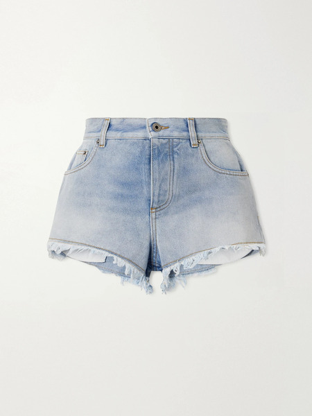  Loewe   + Paula's Ibiza Anagram Distressed Straight Leg Denim Shorts   Light Denim 