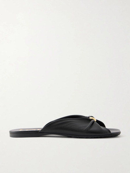  Loewe   + Paula's Ibiza Pebble Leather Slides   Black 