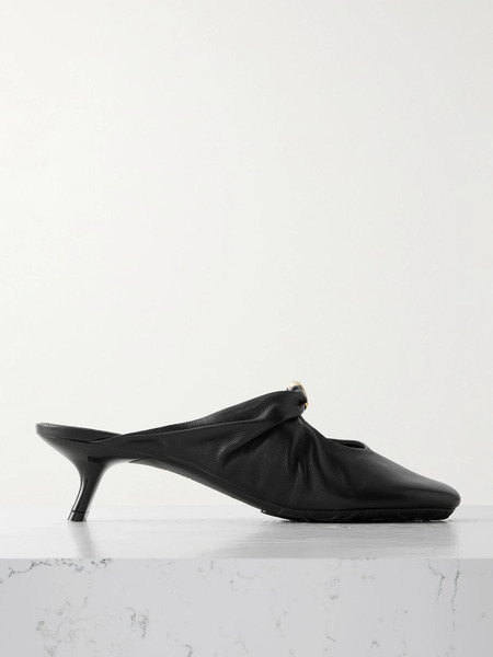  Loewe   Pebble Embellished Cutout Leather Mules   Black 