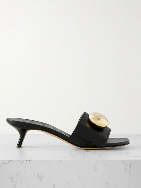  Loewe   Pebble Embellished Leather Sandals   Black 