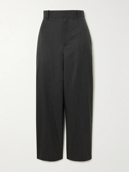  Loewe   Pinstriped Wool Wide Leg Pants   Charcoal 