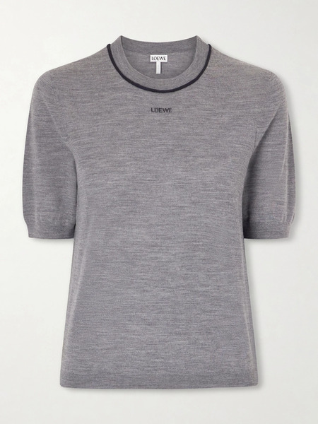  Loewe   Piped Wool T Shirt   Gray 