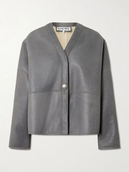  Loewe   Shearling Jacket   Light Gray 