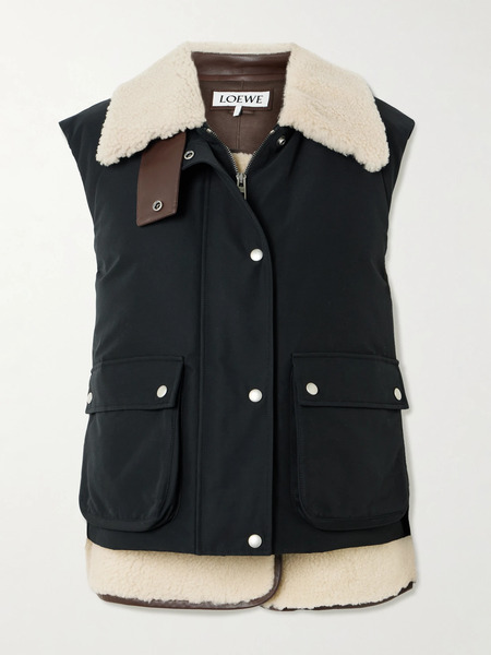 Loewe   Shearling Lined Cotton Blend Gilet   Black 