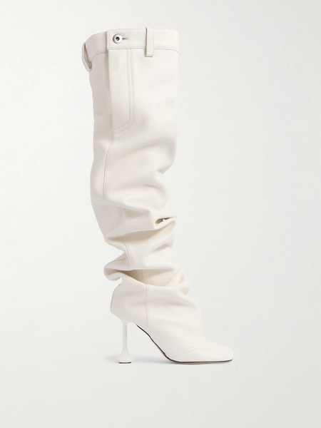  Loewe   Toy Panta Leather Over The Knee Boots   White 