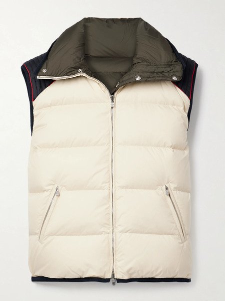  Loro Piana   Andry Reversible Two Tone Quilted Shell Down Vest   Off White 