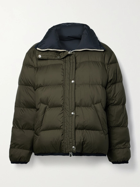  Loro Piana   Mitty Reversible Two Tone Quilted Shell Down Jacket   Dark Green 