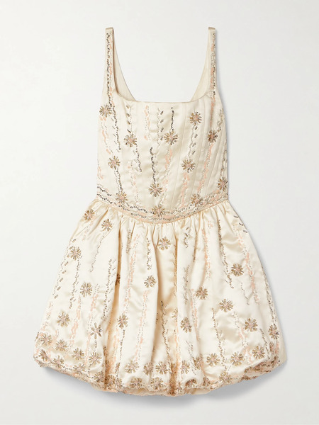  Loveshackfancy   Brookhaven Embellished Mikado Mini Dress   Cream 