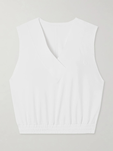  Lululemon   Cropped Stretch Jersey Tank   White 