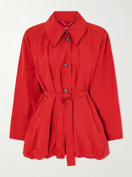  Magda Butrym   Belted Crinkled Shell Jacket   Red 