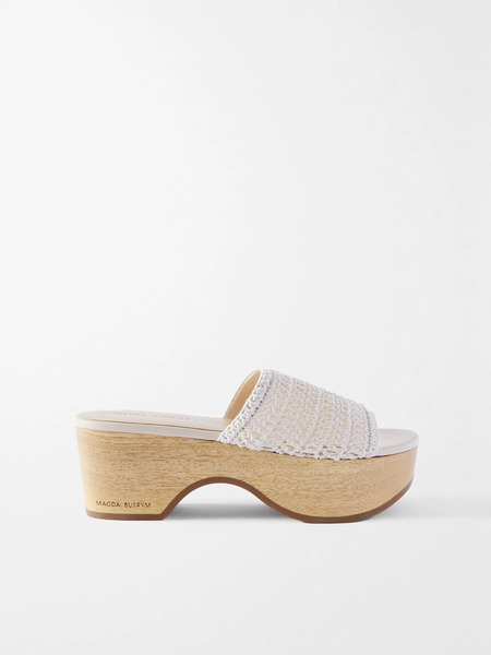  Magda Butrym   Crocheted Platform Clogs   Cream 