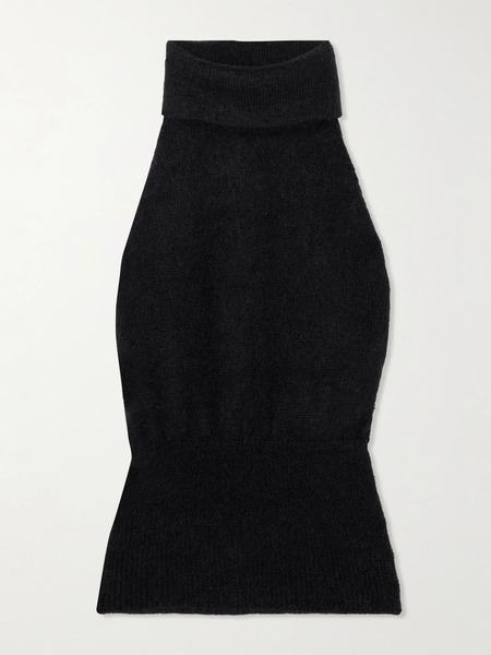  Magda Butrym   Open Back Mohair Blend Turtleneck Tank   Black 