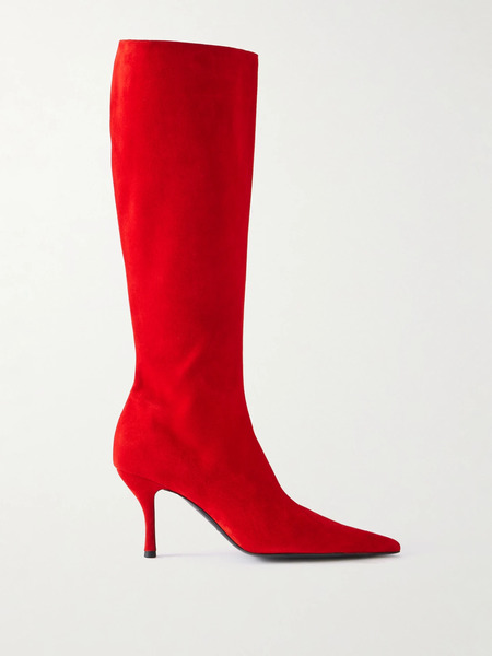  Magda Butrym   Suede Knee Boots   Red 