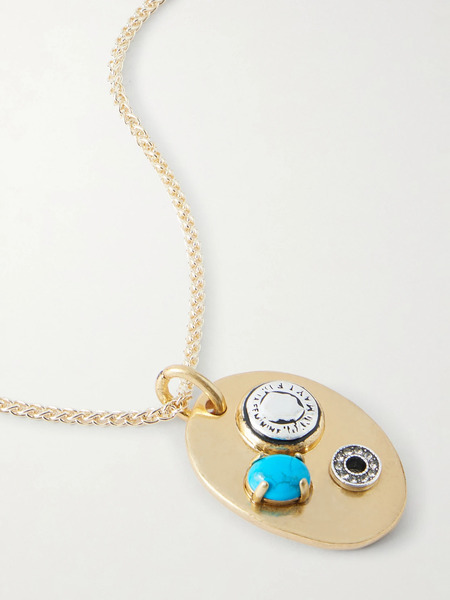  Maison Mayle   Arpelle Gold Plated, Turquoise, Pewter And Crystal Necklace   One Size 