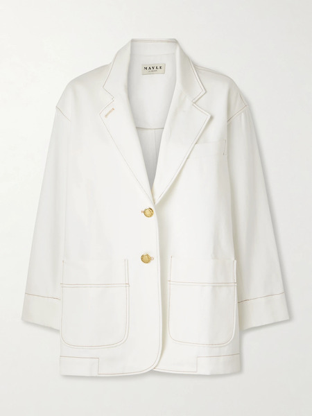  Maison Mayle   James Oversized Denim Blazer   Ivory 
