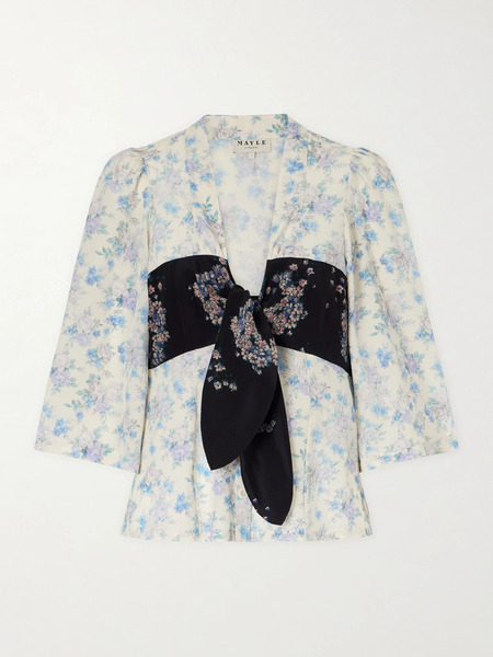  Maison Mayle   Kazu Floral Print Silk Top   Multi 