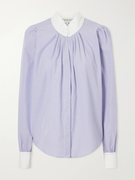  Maison Mayle   Val D'isere Striped Cotton Blouse   Blue 