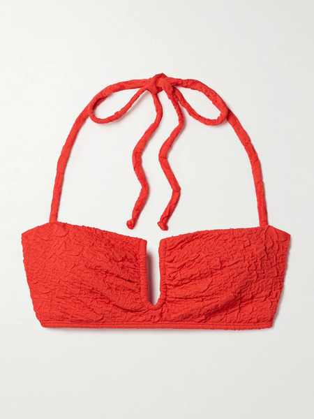  Mara Hoffman   Cruz Recycled Popcorn Bikini Top   Red 