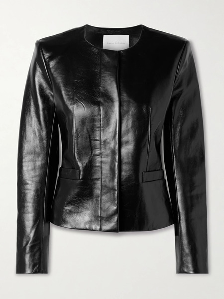  Maria Mcmanus   Crinkled Leather Jacket   Black 