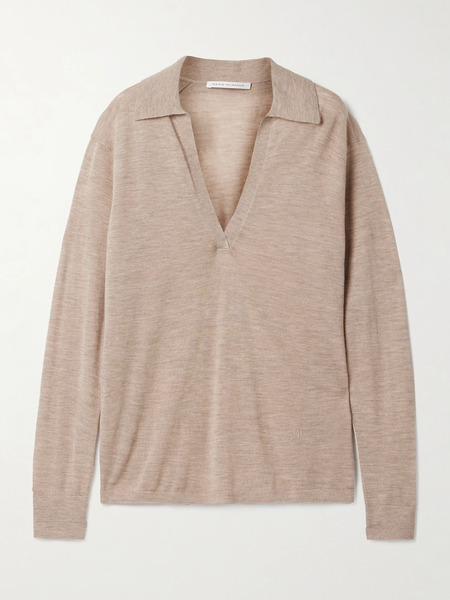  Maria Mcmanus   Oversized Cashmere Polo Top   Stone 