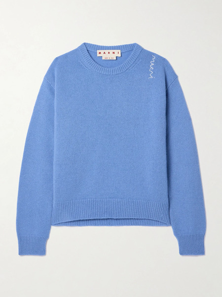  Marni   Embroidered Cashmere Sweater   Blue 