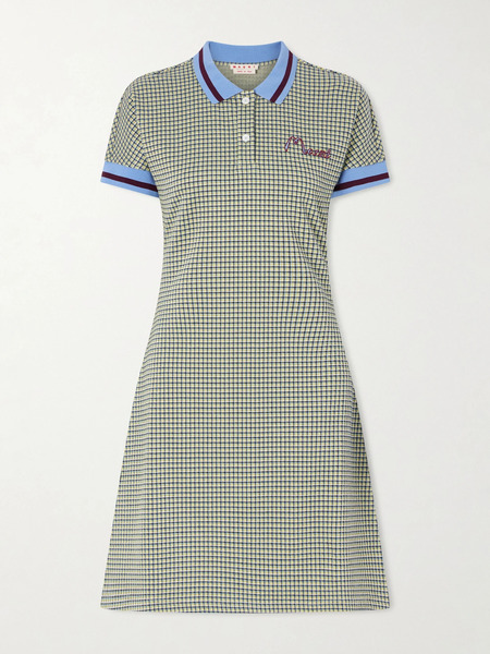 Marni   Embroidered Checked Knitted Mini Dress   Multi 