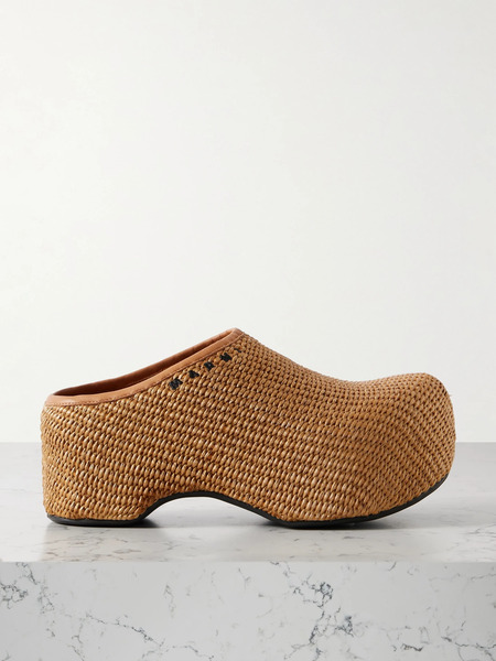  Marni   Sabot Raffia Platform Clogs   Neutral 