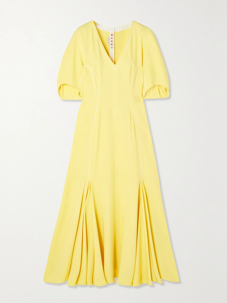  Marni   Stretch Crepe Midi Dress   Yellow 