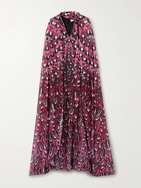  Mary Katrantzou   Printed Chiffon Gown   Pink 