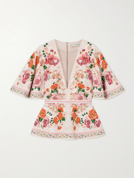  Mary Katrantzou   Printed Jersey Blouse   Pink 