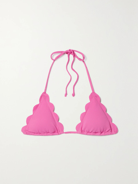  Marysia   Broadway Seersucker Triangle Bikini Top   Pink 