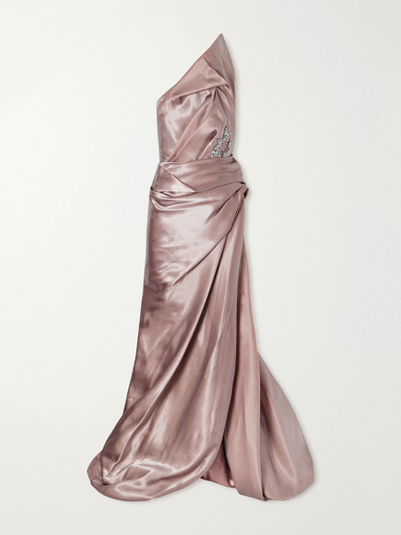  Maticevski   Contentment Embroidered Taffeta Gown   Pink 