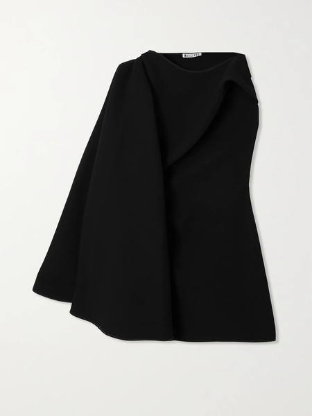  Maticevski   Prefix Cape Effect One Shoulder Crepe Dress   Black 