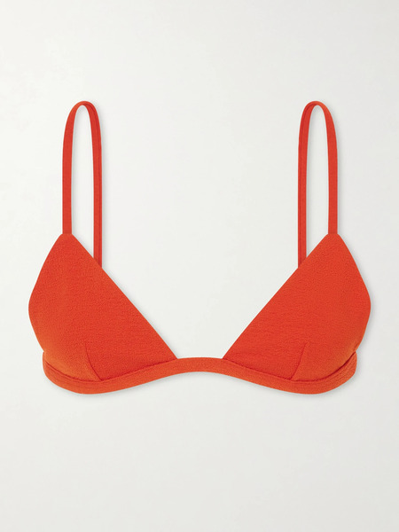  Matteau   Crinkled Triangle Bikini Top   Tomato Red 