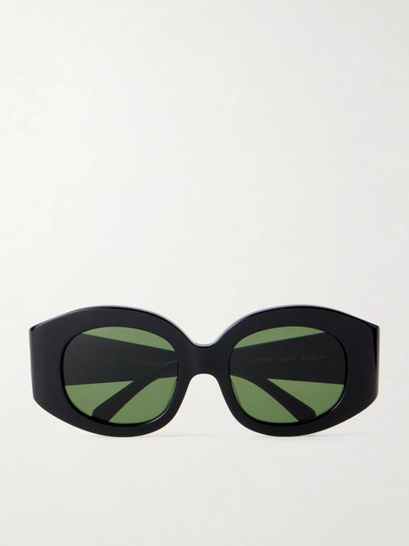  Matteau   Eclipse Round Frame Acetate Sunglasses   Black 