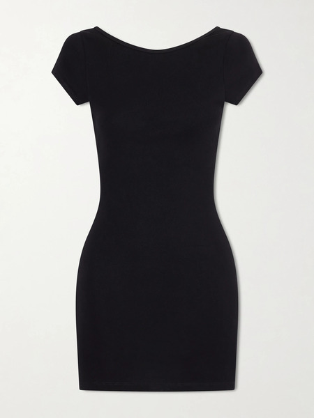  Matteau   Open Back Cotton Jersey Mini Dress   Black 