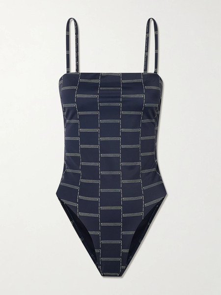  Matteau   Petite Square Printed Swimsuit   Navy 