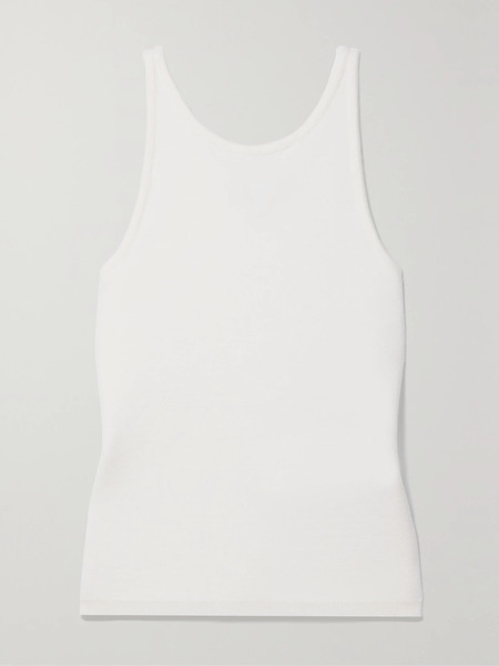  Max Mara   Alfeo Stretch Wool Blend Tank   Ivory 