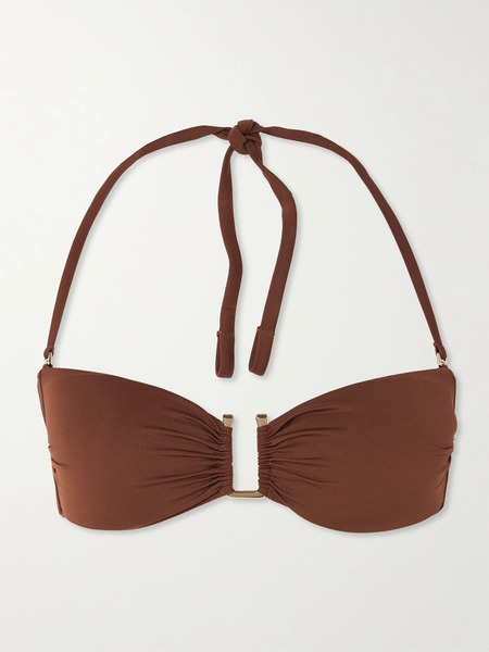  Max Mara   Amelia Embellished Bikini Top   Brown 